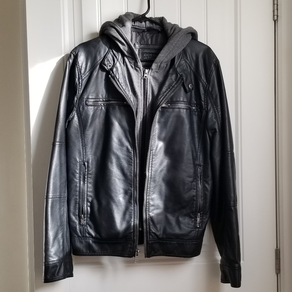 Guess Faux leather hooded moto jacket - Picture 2 of 7